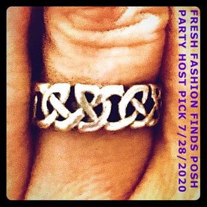 HP💕Vintage Peter Stone Celtic Knot Sterling Ring